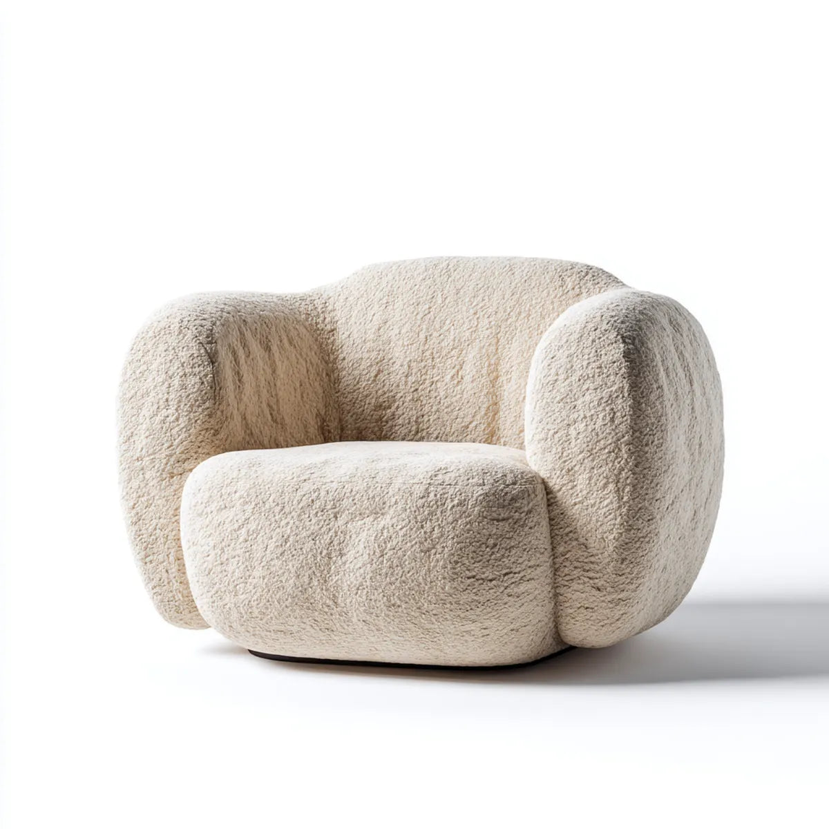 Sessel Creme 92 x 88 x 72 cm Polyester Bouclé Rund