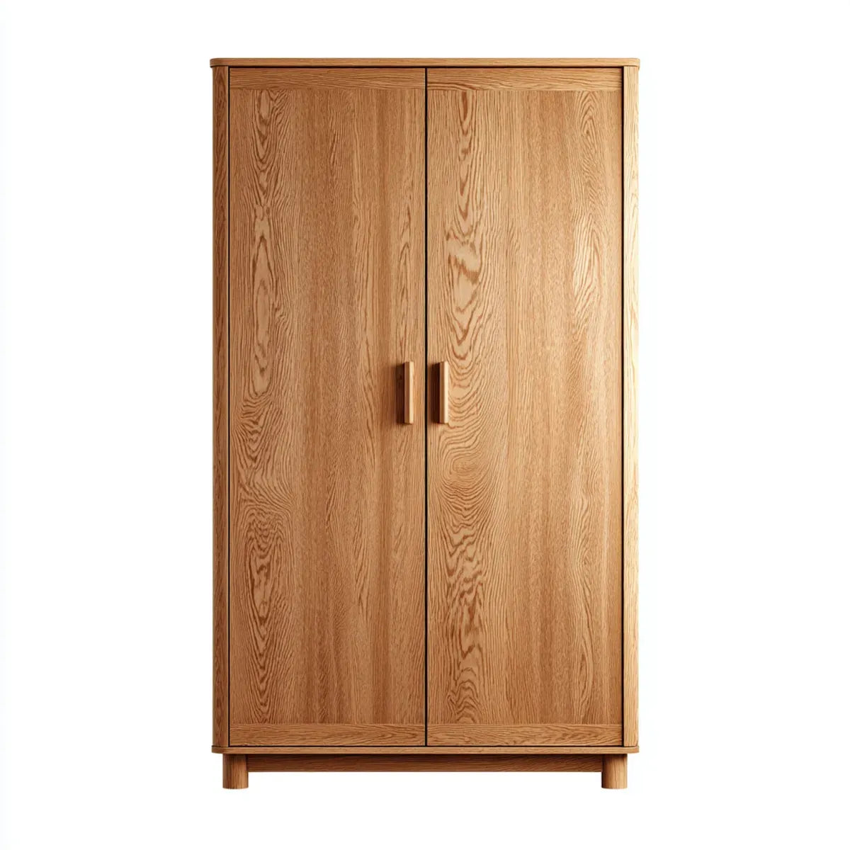 Kleiderschrank 2 Türen Natur Eiche massiv rechteckig 100 x 55 x 190 cm
