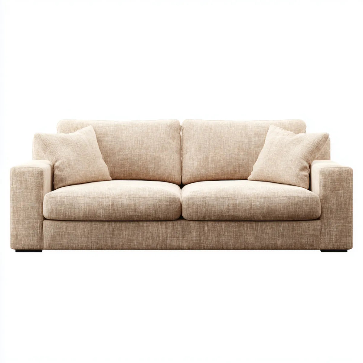 2-Sitzer Sofa Beige 200 x 90 x 85 cm Polyester Rechteckig