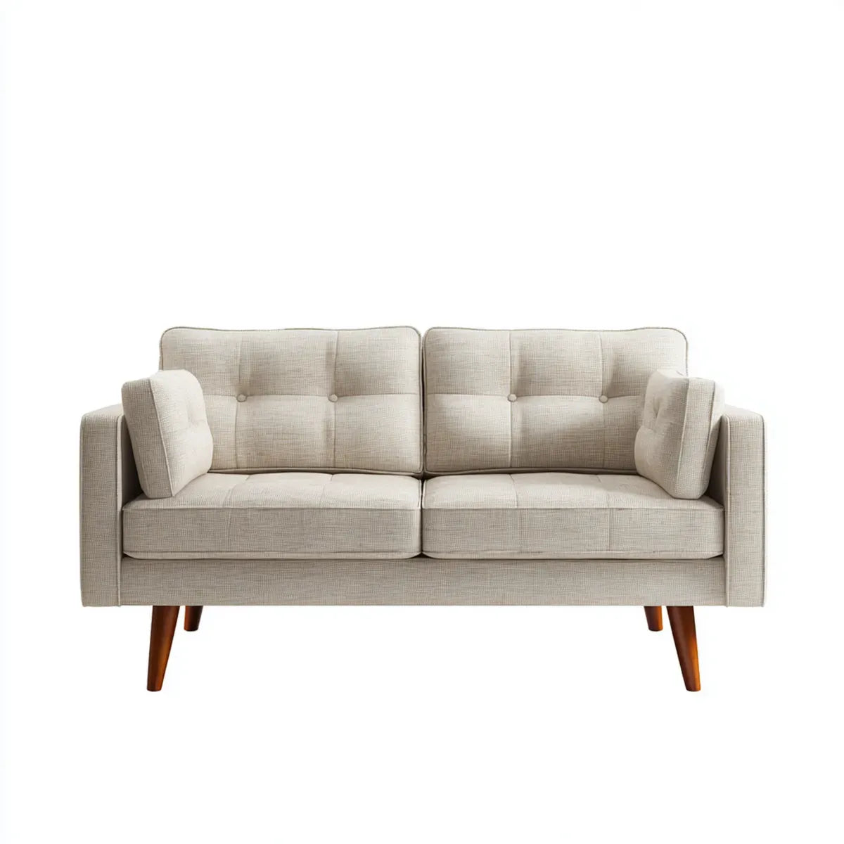 2-Sitzer Sofa Beige mit Polyesterbezug Rechteckig 150 x 80 x 85 cm