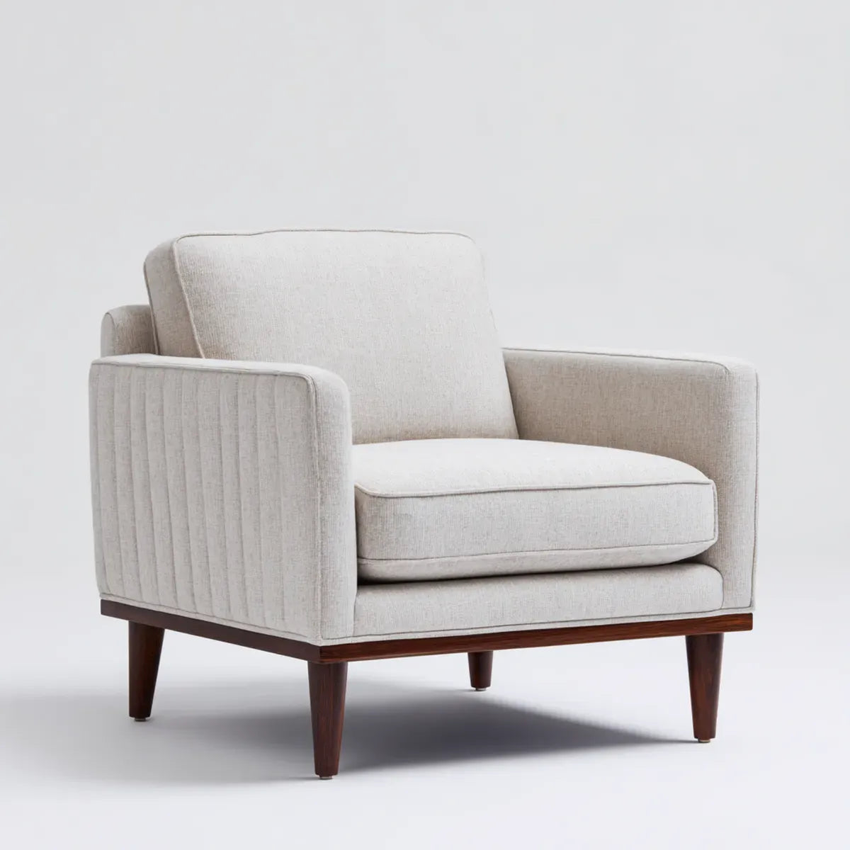 Rechteckiger Polstersessel Beige 82 x 78 x 84 cm aus Polyester mit Kautschukholzgestell