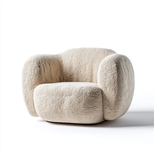 Sessel Creme 92 x 88 x 72 cm Polyester Bouclé Rund