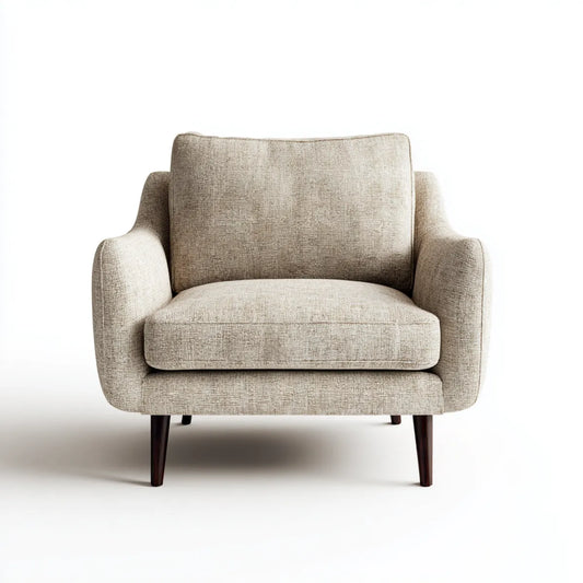 Polstersessel Beige 82 x 84 x 86 cm mit Polyesterbezug Schaumstoffpolsterung und rechteckiger Sitzform