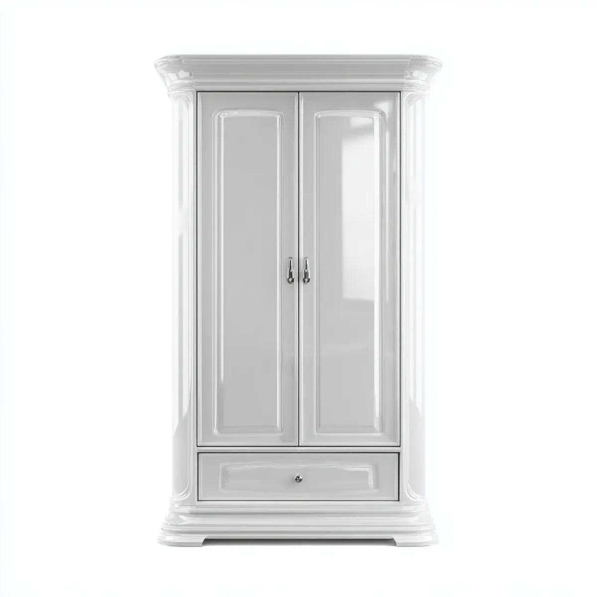 Kleiderschrank Weiß 100 x 55 x 200 cm aus MDF mit 2 Türen und Schublade