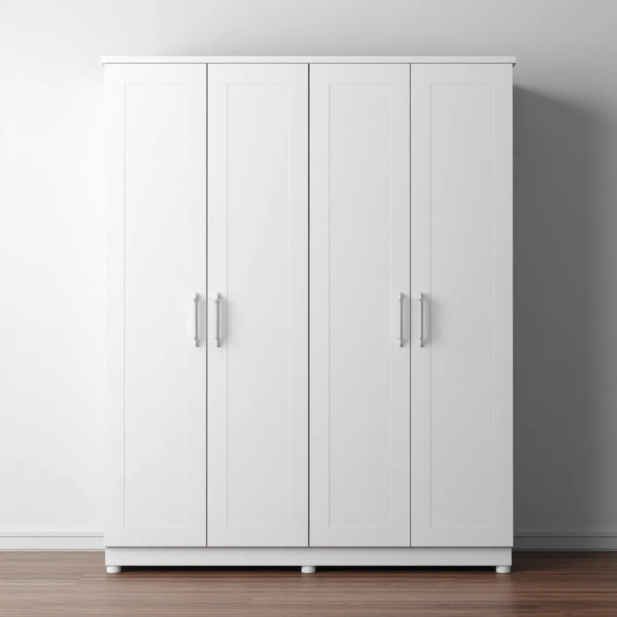 Kleiderschrank Weiß 4 Türen 180 x 52 x 200 cm Spanplatte Rechteckig