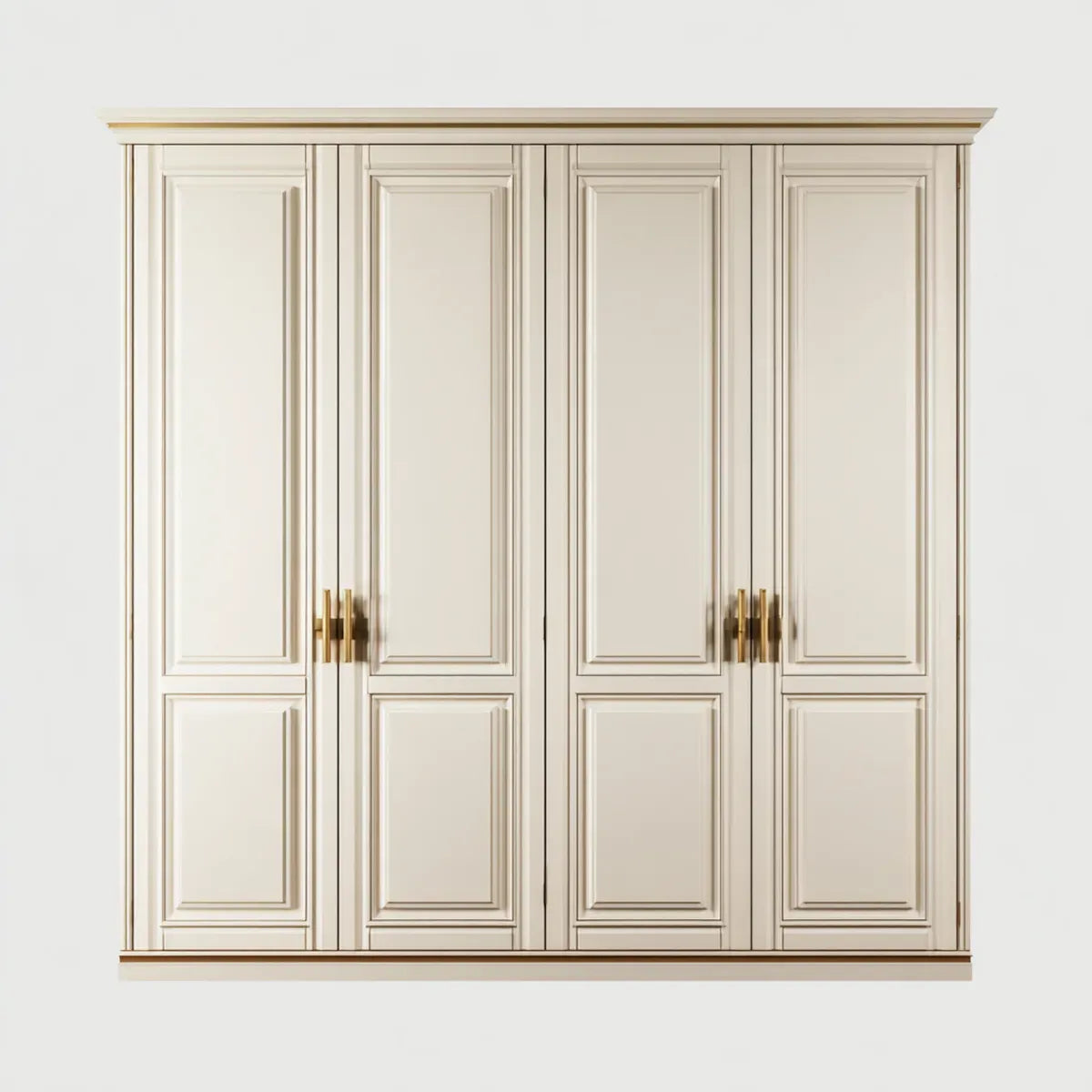 Kleiderschrank 4-türig Cremeweiß 240 x 60 x 220 cm MDF rechteckig