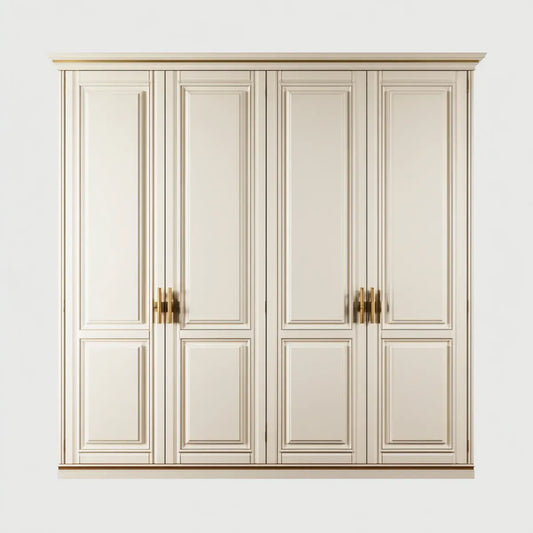 Kleiderschrank 4-türig Cremeweiß 240 x 60 x 220 cm MDF rechteckig