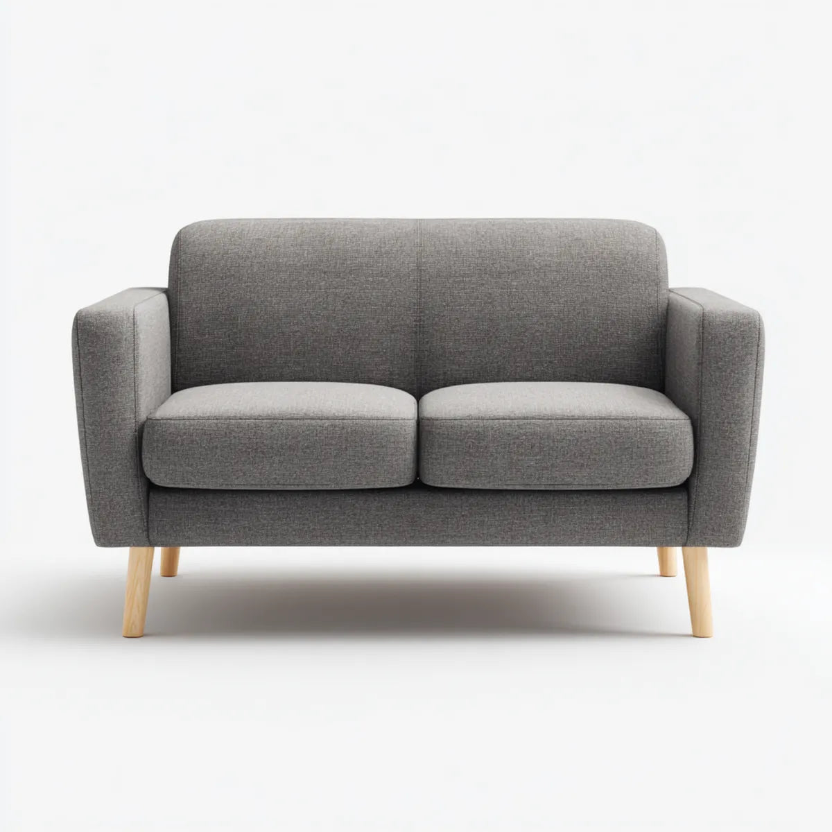 2-Sitzer Sofa Grau 140 x 78 x 82 cm Polyester mit Schaumstoffpolsterung Rechteckig